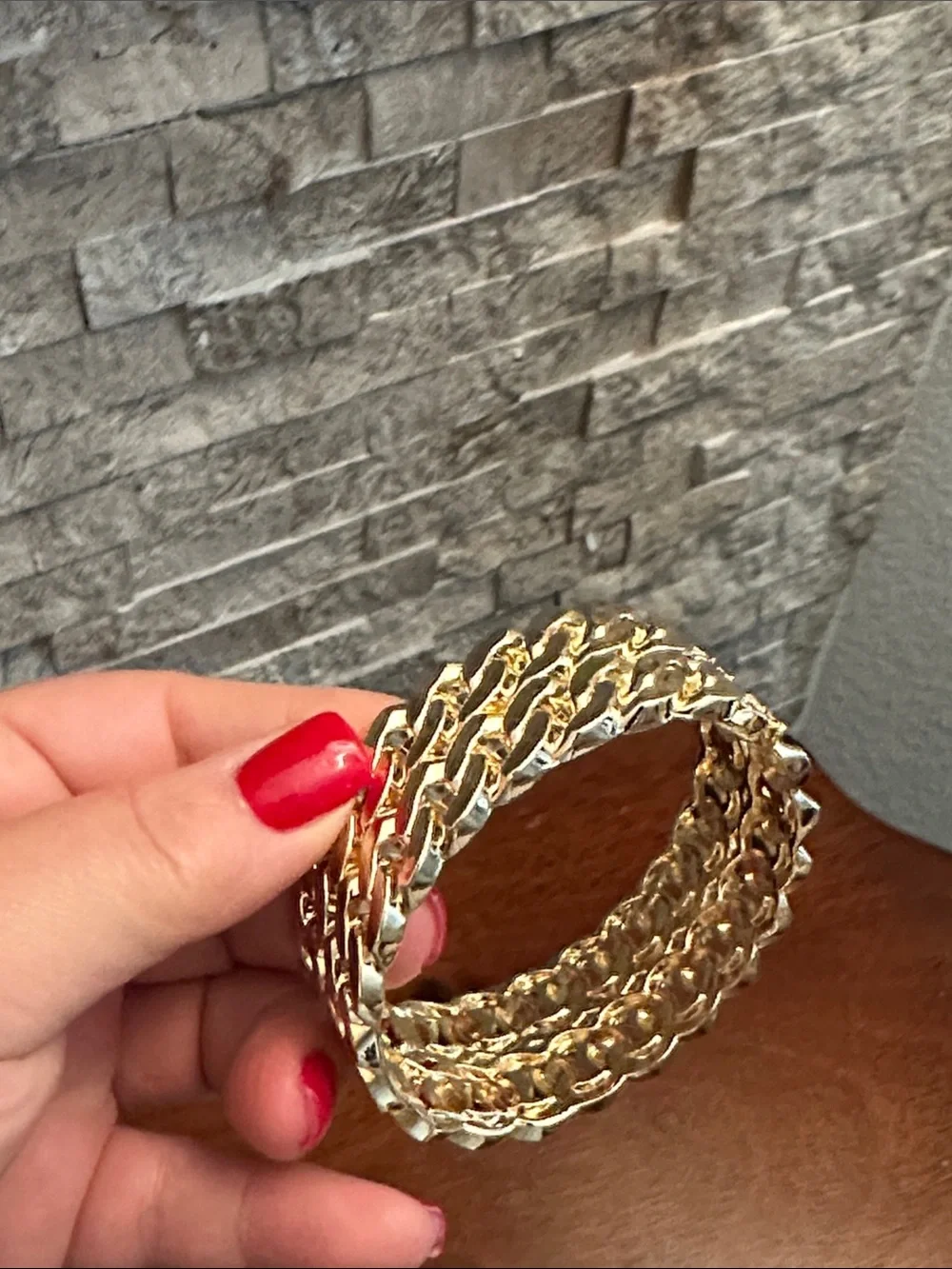 Fashion Jewelry Gold Multi-Row Chain Bracelet